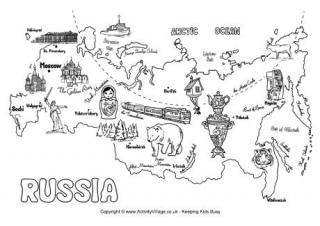 Russia Colouring Internet pages image relating to Printable Map of Russia named Russia Colouring Webpages